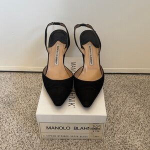 Manolo Blahnik Black Carolyne Heels